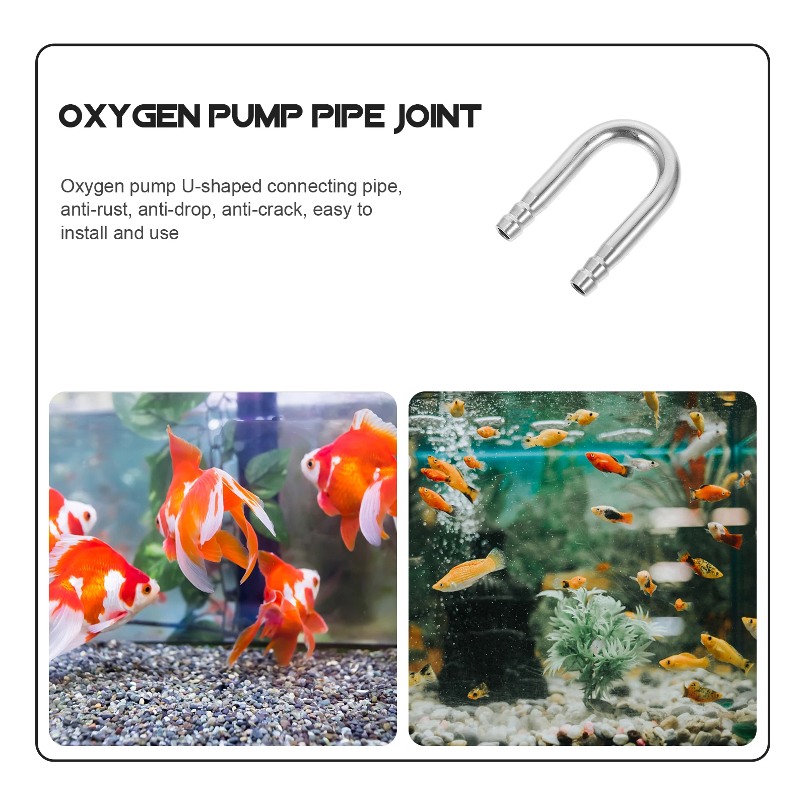 

Stainless Steel joint Hose Connector for Oxygen Pump Fish Tank Elbow Durable Smooth Edge Aquarium Supply Premium Quality Fish