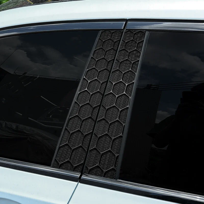 Honeycomb Universal Car Stickers, Auto Pilar B, Decoração impermeável, DIY Car Doors Pillar, Reajuste de protetor solar, Decalques Car Styling, 1Pc