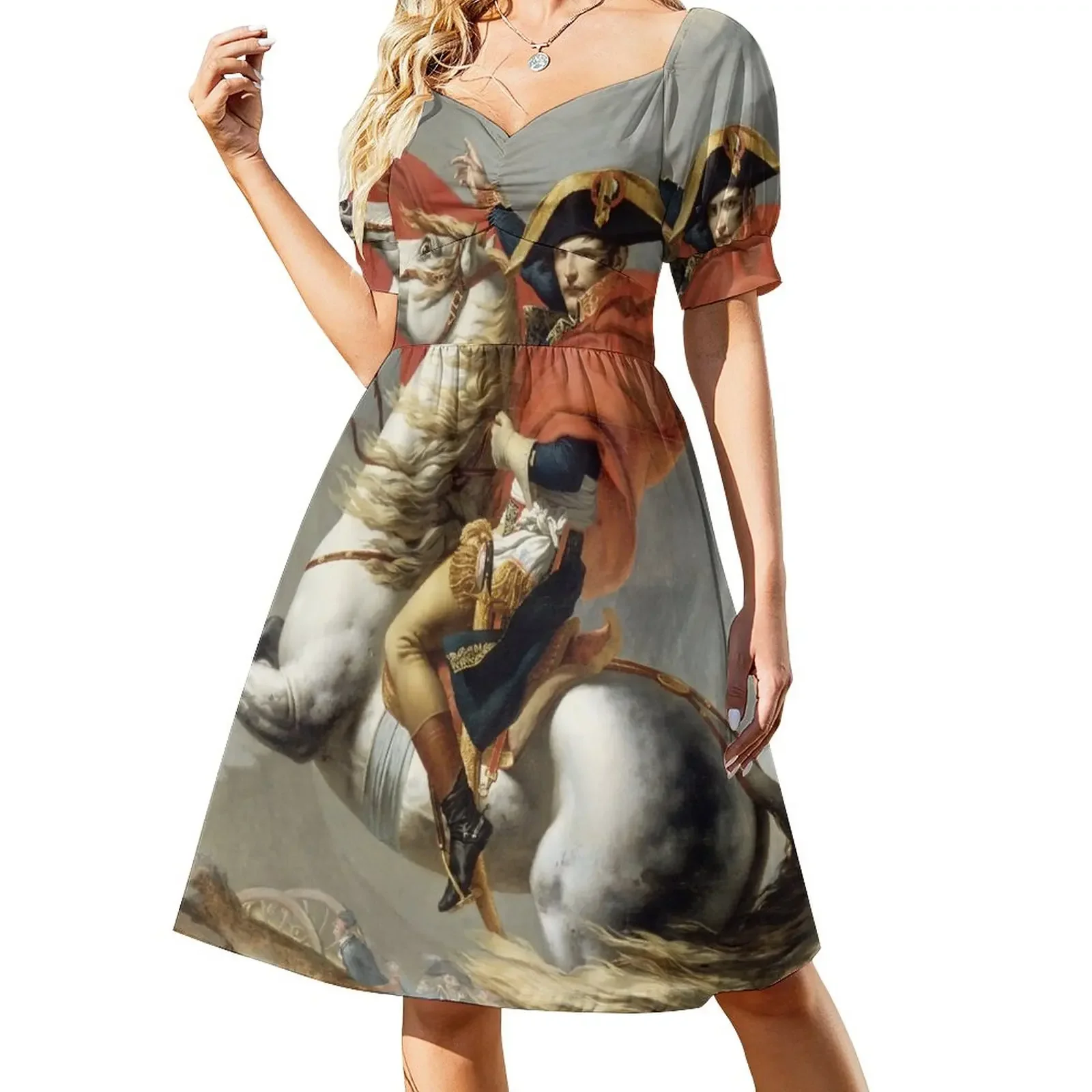 

Bonaparte - The Emperor Napoleon - Jacques Louis David Short-Sleeved Dress Summer women's clothing sexy dress for women