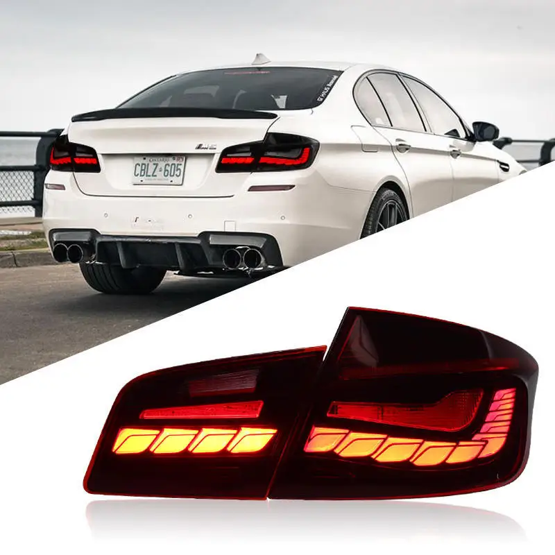 Auto for BMW 5Series F10 F18 Taillights Assembly 11-17 Modified GTS Dragon Scale LED Taillights Assembly Streamer Steering
