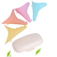 Female Urination Device Splash-Proof Female Urinal Portable Reusable Silicone Urinal Pee Funnel with Storage Box for Camping