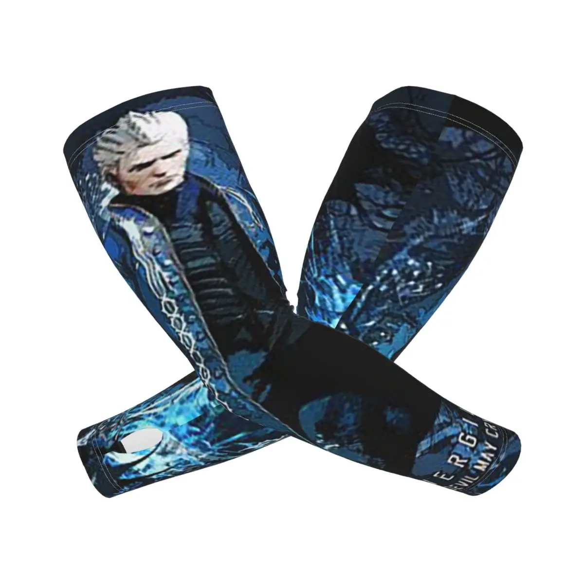 

Vergil From The Devil May Cry Seri Открытые нарукавники Защитный чехол от солнца и ультрафиолета Летние ледяные шелковые велосипедные татуировки на рукавах