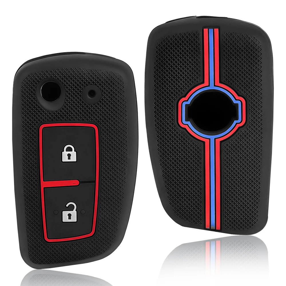 Funda para mando a distancia de coche, funda de silicona con tapa plegable para Nissan Sunny Qashqai J11 x-trail Murano Kashkay Juke, 2 botones