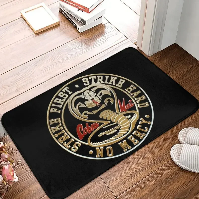 The Karate Kid Cobra Kai Entrance Kitchen Bathroom Door Floor Mat Strike First Strike Hard No Mercy Living Room Carpet Rug