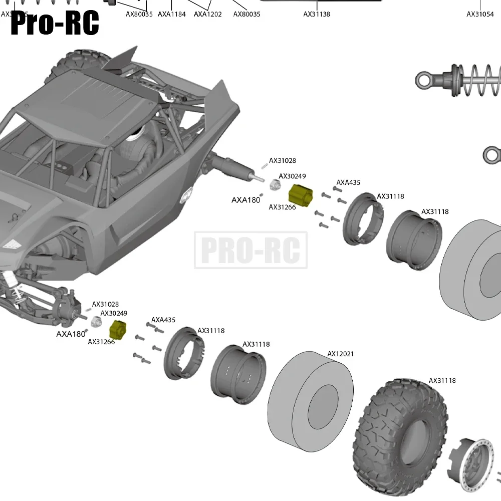 Adaptador hexagonal de cubo de rueda de aleación de aluminio, 2 piezas, 2,2 pulgadas, 12MM, 9/14/22MM de espesor, AX31266, AX80128, para 1/10 AXIAL WRAITH YETI RC Parts