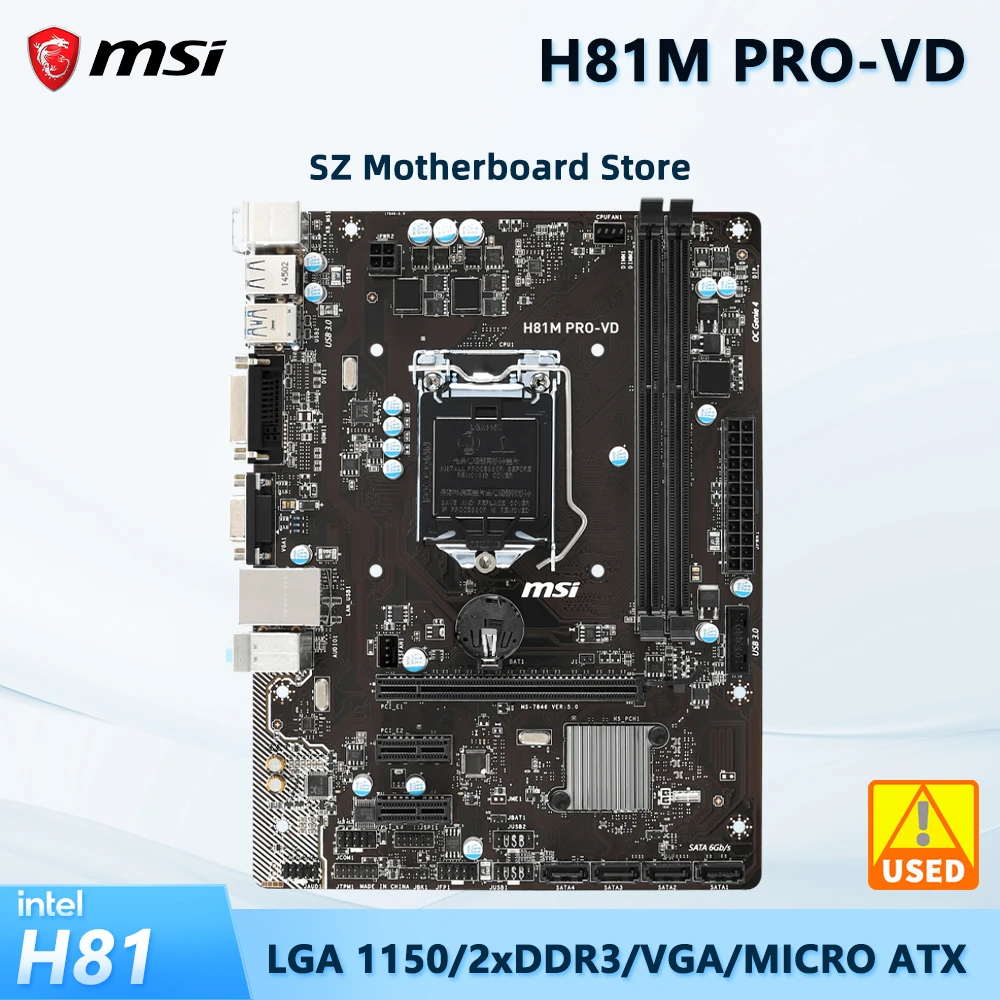 MSI H81M PRO-VD Motherboard Intel H81 support 4790 4690 4590 4160 4770 4670 4440 G1830 Micro ATX LGA 1150 DDR3 16G