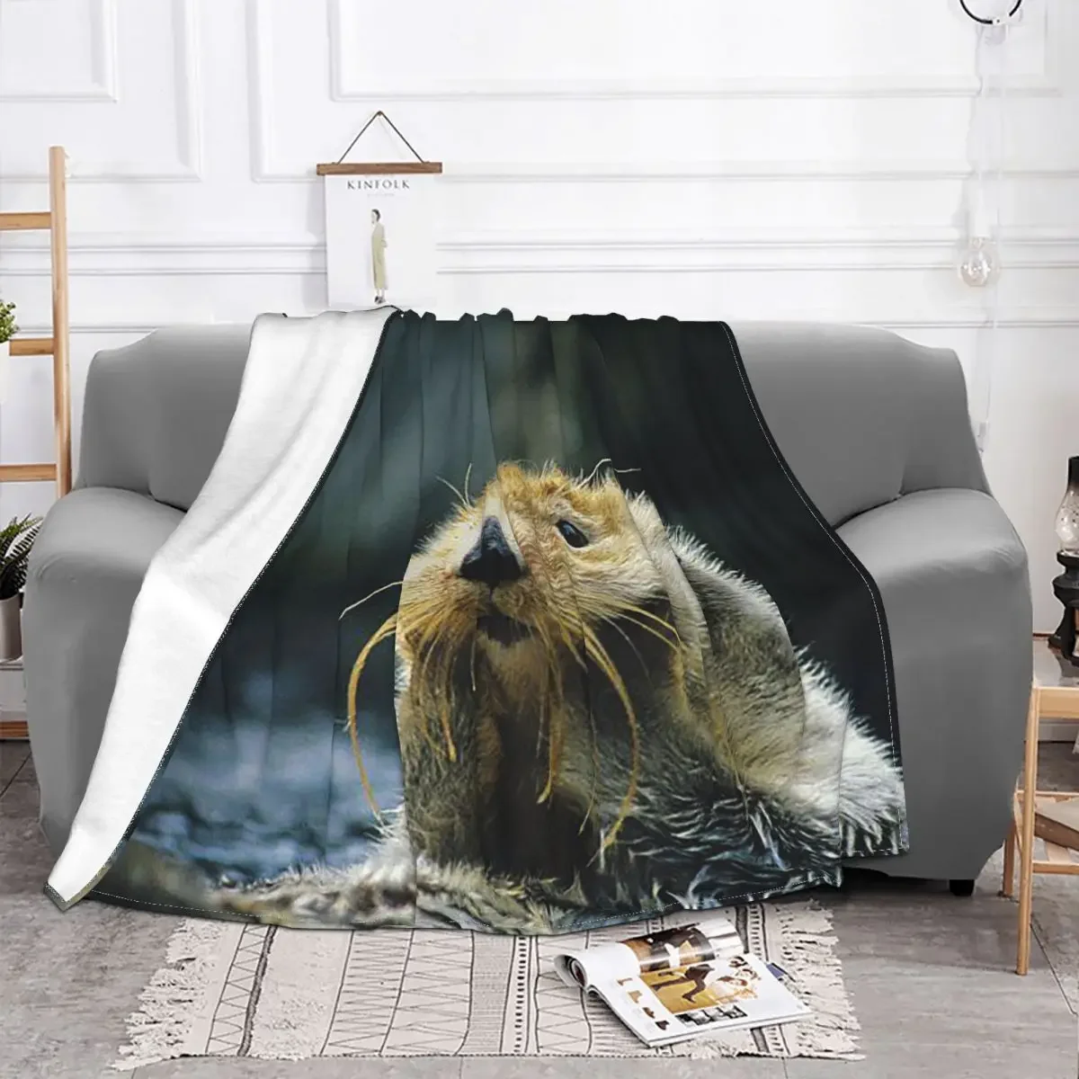 

Sea Otters Baby Blanket Sofa Cover Coral Fleece Plush Winter Animal Collage Throw Lightweight Blankets for Sofa Couch Bedspreads