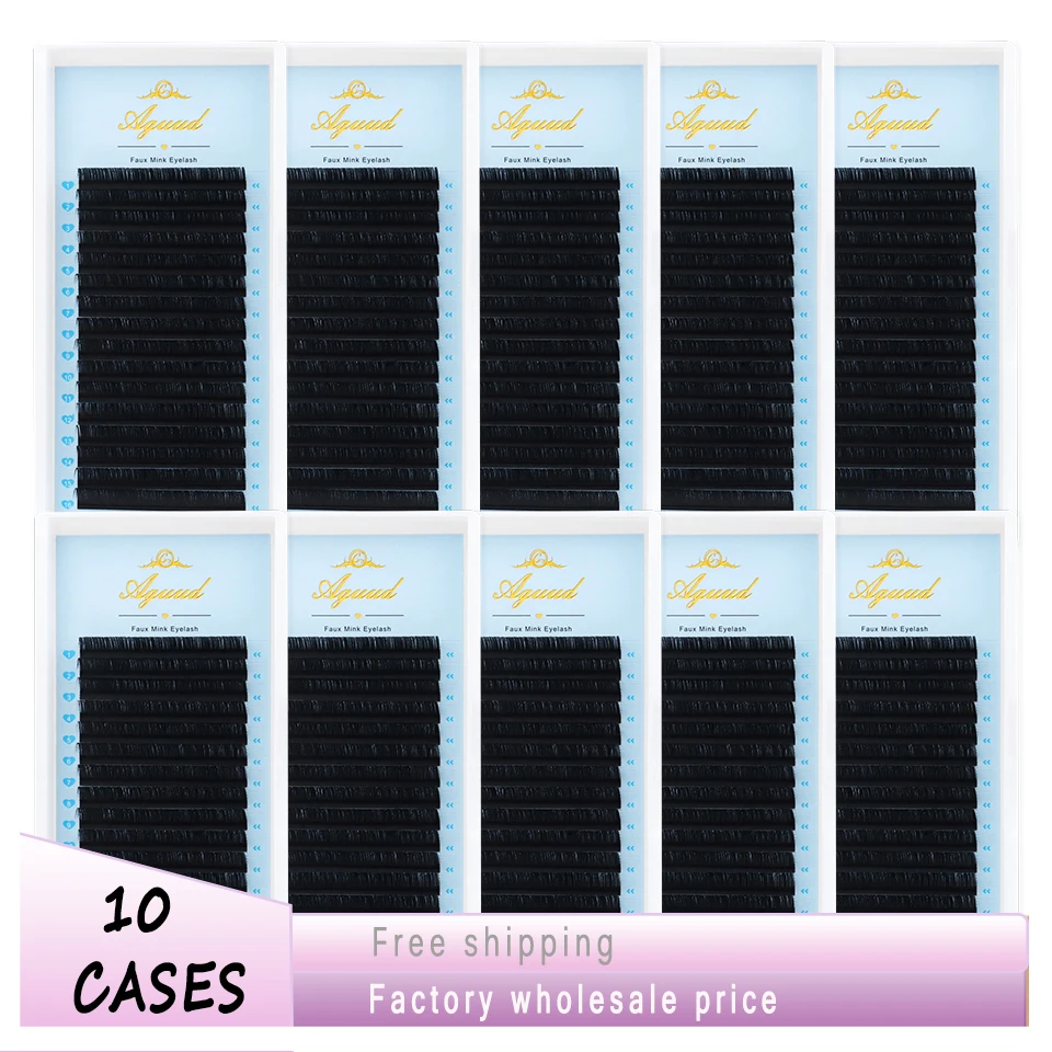 

AGUUD 10Trays/lot Eyelash Extension Individual Soft Russian Volume Cashmere Lash Extensions 5-25 Matte Eyelash Factory Wholesale