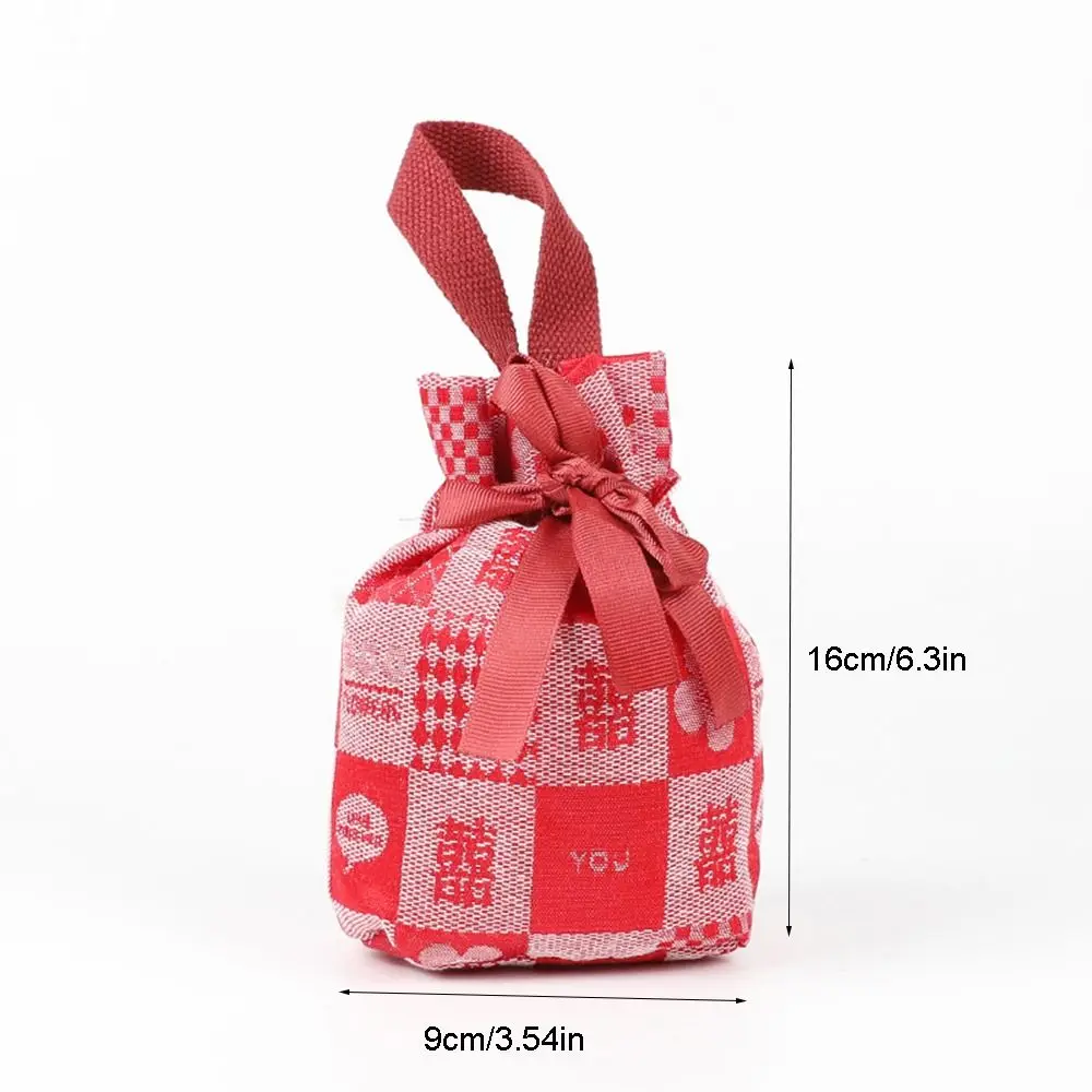 Love Heart Wedding Sugar Bag Korean Style Handle Ribbon Bow Wrist Bag Coin Purse Wedding Candy Bag Bowknot Handbag Festival