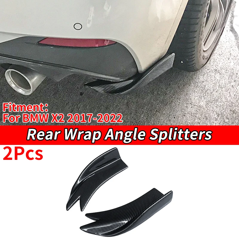 

For BMW X2 F39 2017-2022 2019 ABS Car Rear Bumper Splitters Aprons Trunk Lip Spoiler Canard Wing Diffuser Wrap Angle Protector