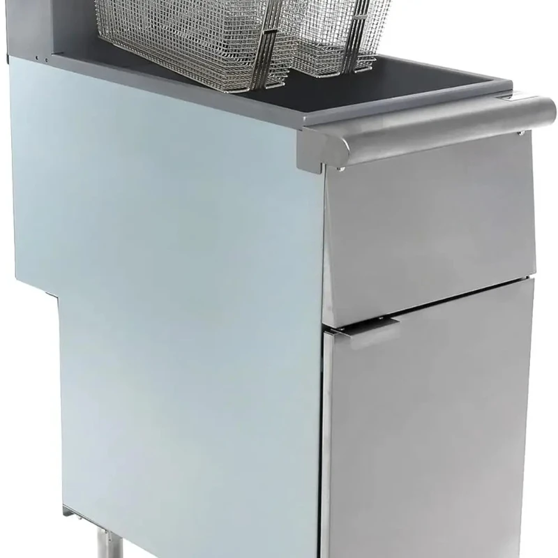 

Промышленная фритюрница из нержавеющей стали, вместимость 50 фунтов, 120 000 BTU