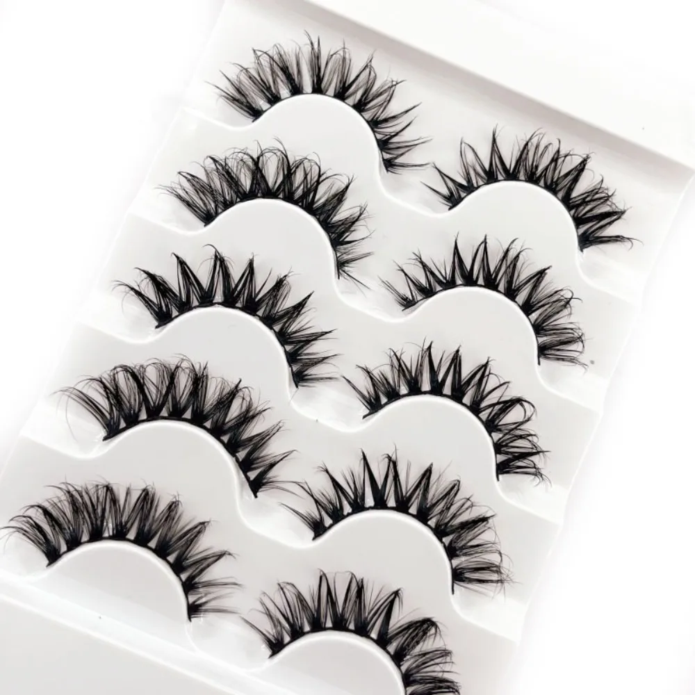 Cils 3D en faux vison sans cruauté animale, 15 mm, volume désordonné, cils postiches effilés et moelleux faits à la main pour femmes