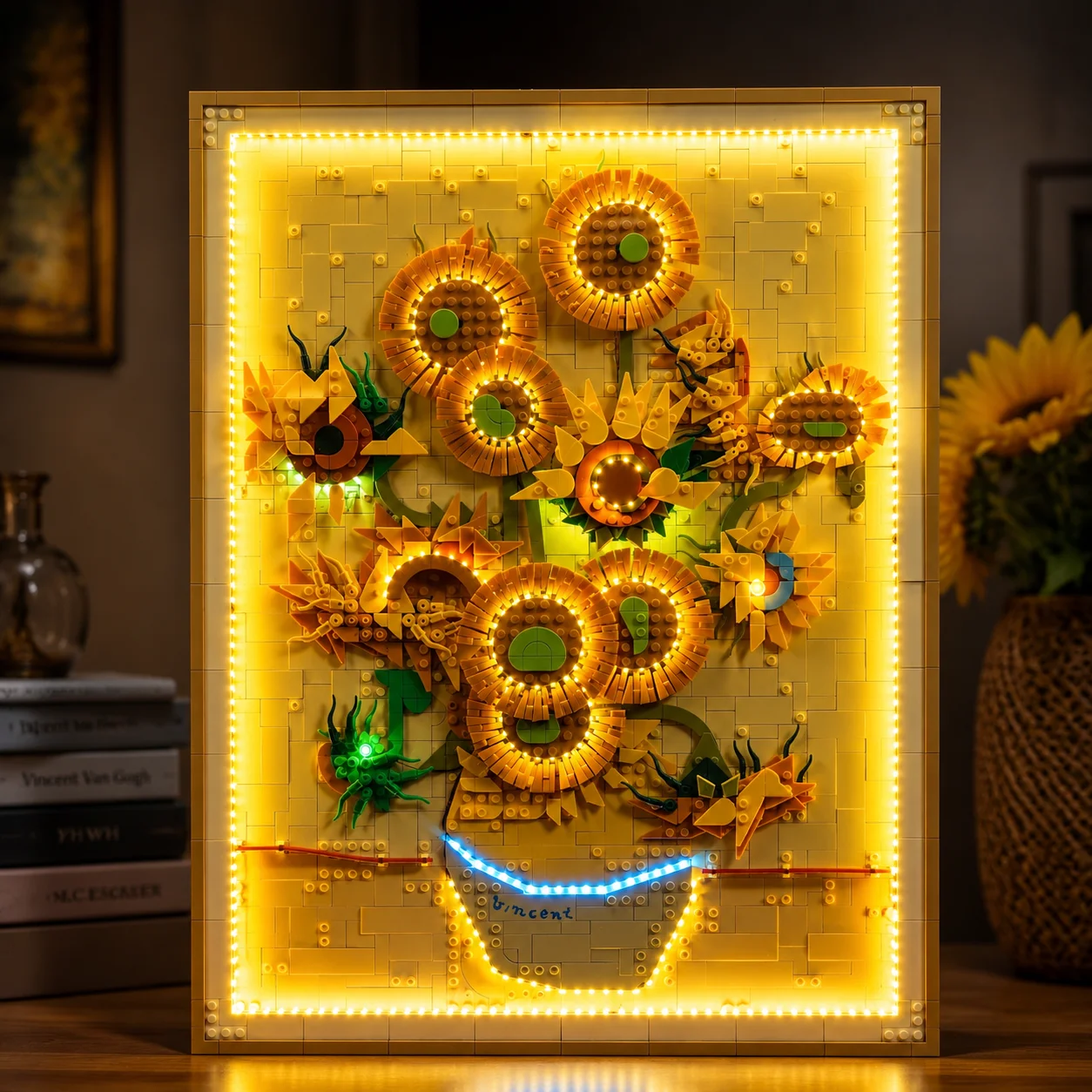 Hprosper 5V LED Light For Lego Vincent Van Gogh Sunflowers 31215 Decorative Lamp (Not Include Lego Building Blocks)