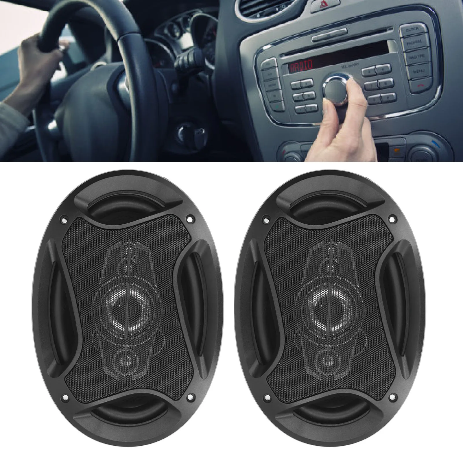 Car Door Speaker 6x9in 800W 4 Ohms Coaxial Loudspeakers 2PCS for Car Stereo Sound System OEM Replacement Durable Rubber Magnet M