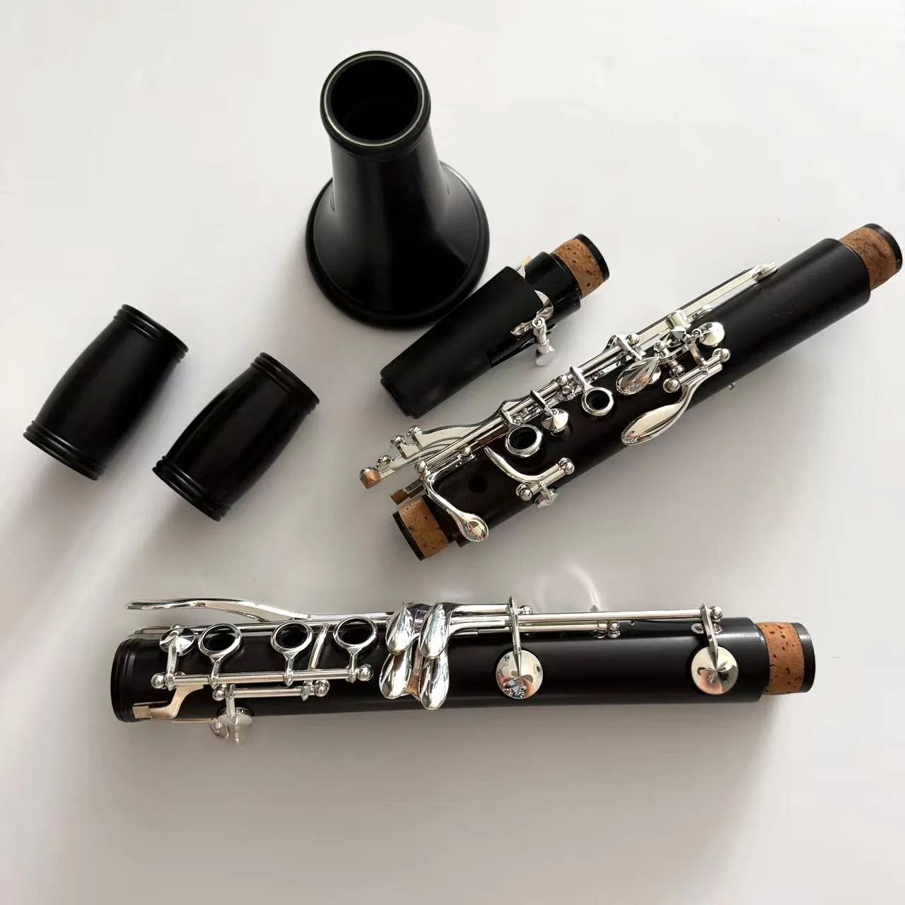 Bb Tuning African Wood Material Nickel Silver Material Key with Silver Plated Wood Clarinet