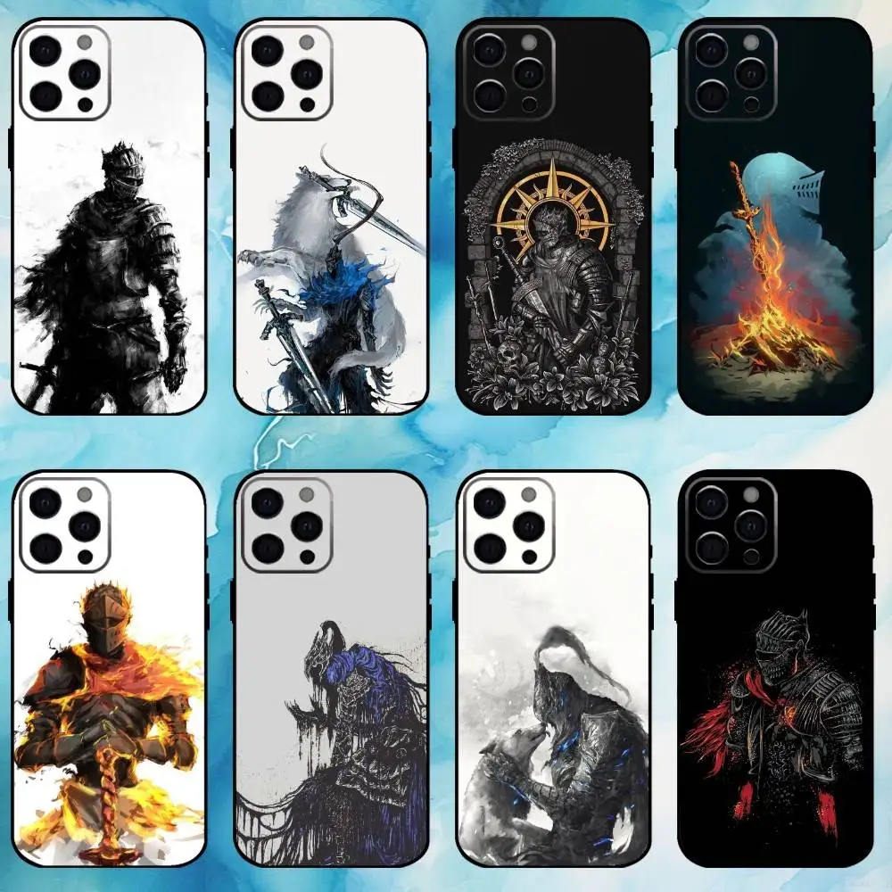 

D-Dark S-Souls Game Phone Case For iPhone17,16,15,14,13,12,11 Plus,Pro Max Soft Black Cover
