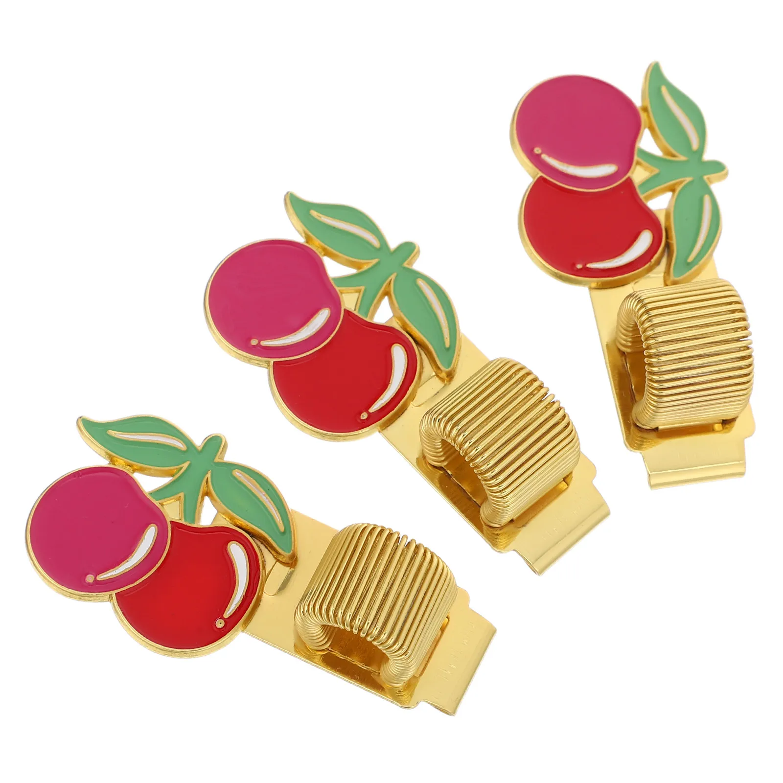 

Набор из 3 декоративных металлических зажимов для ручек в форме вишни, пружинные держатели для ручек и карандашей, портативный органайзер для ежедневников, блокнотов и журналов