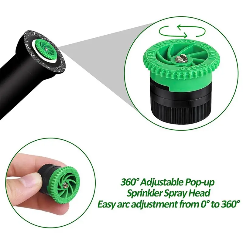 20 Pieces Variable Arc Nozzle, -Up Sprinkler Heads Replacement For Garden Lawn Irrigation (12AN) Green
