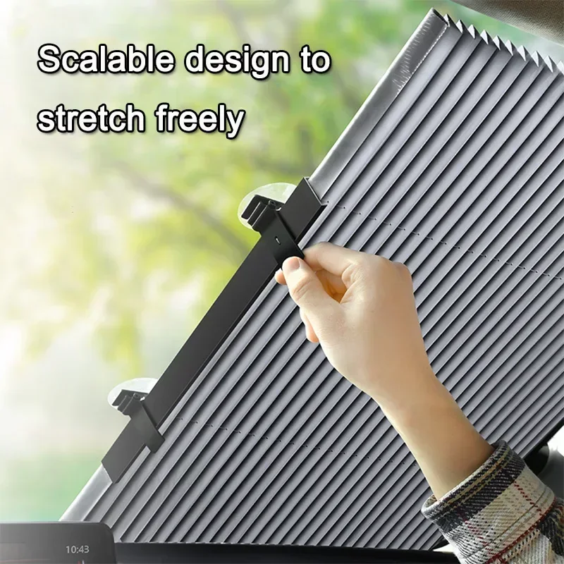 Car Retractable Sunshade Parasol Curtain With Suction Cup Sunshade Front Rear Window Universal Auto Winshield SunShade Accessory