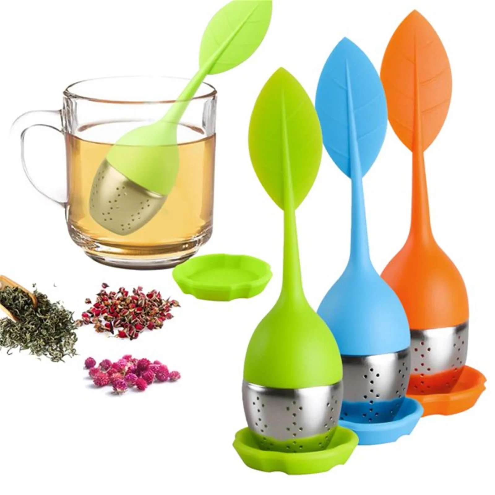 Leaf Tea Infuser For Tea Pot Mug Cup- Loose Tea Strainer Steeper For Fennel Tea Rooibos Tea Herbal Team Set 3