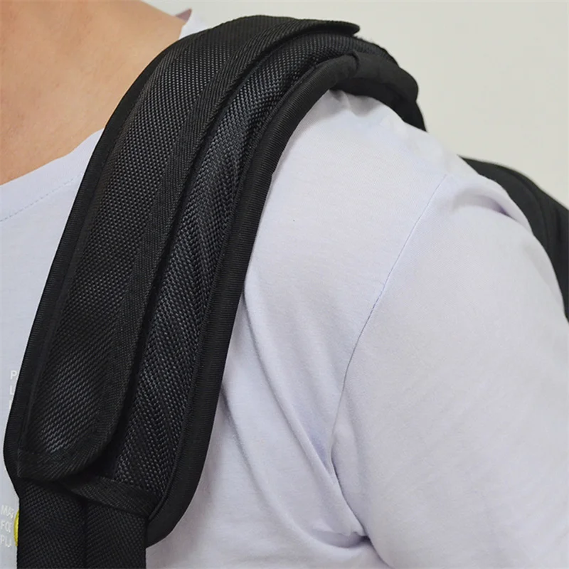 Black Weight Reducing Shoulder Pad Double Backpack Decompression Shoulder Strap Wider Schoolbag Strap Shoulder Pad Accessories