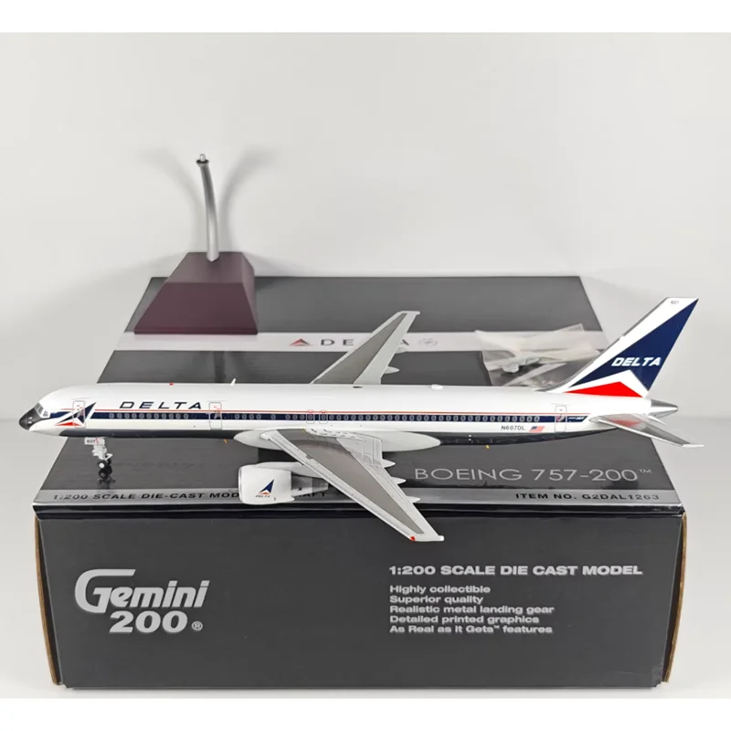 

GeminiJets 1/200 Scale Delta Air Lines B757-200 N607DL Die-cast Alloy Aircraft Model Collectible Decorative Item Toy
