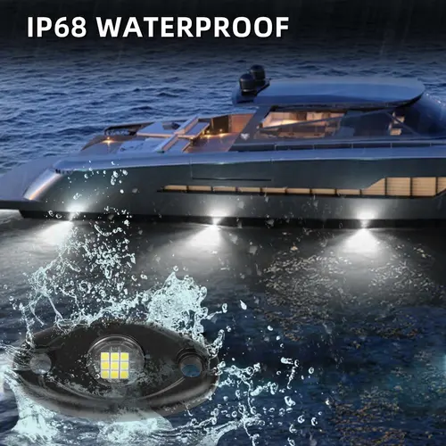 Imagen 2 del producto Kit de luces de roca de 9 LED, lámpara de ambiente para coche, para camión todoterreno, SUV, 4x4, ATV, Jeep, interior de neón, luz de aparejo de rastreo, 4 Uds.