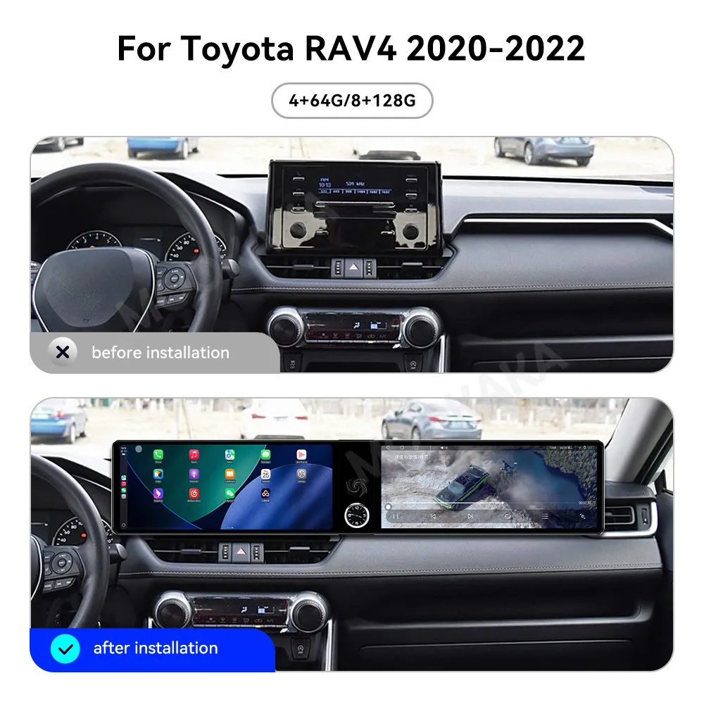 Car Accessories Radio For Toyota RAV4 2020-2022 Android Auto GPS Navigation Multimedia Stereo Receiver Head Unit Offline Maps