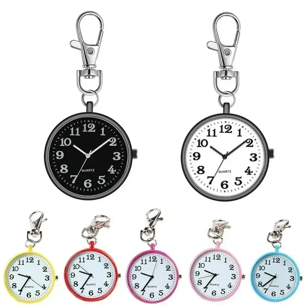 2024 New Moveable Pointer Watch Keychain For Women Men Trendy Electronic Clock Key Chain Child Gift Car Key Ring Accessories