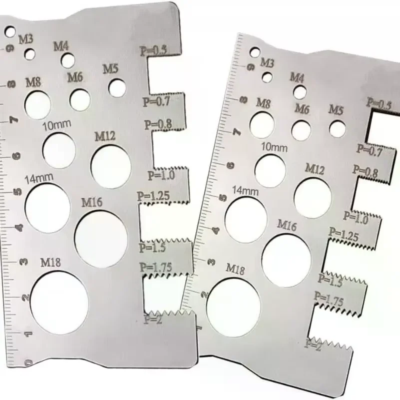 Screw Thread Pitch Gauge Ruler Measuring Tool Bolt Nut Metric Machining Threads Screw Cutting Gauge Angle Model Measuring