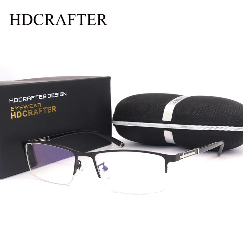 HDCRAFTER Glasses Frame Men Half Rrim and Full Rim Eyewear Myopia Optical Prescription Eyeglasses Frames for graduated lenses