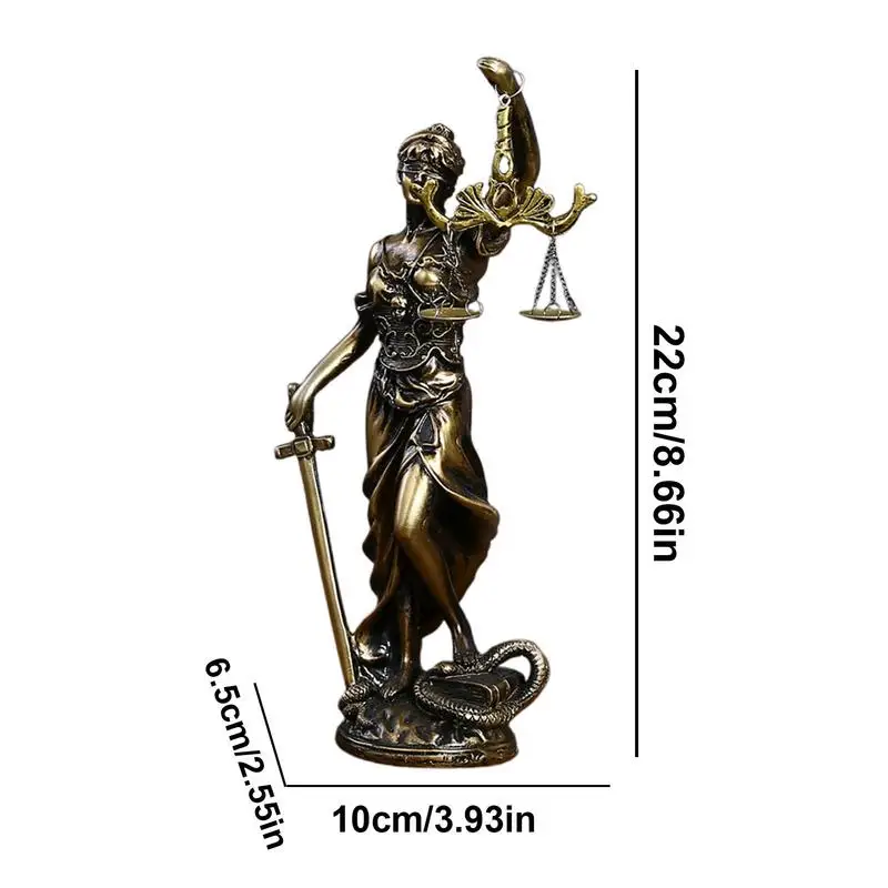 Justice Fairness Goddess Statue Resin Lawyer Lady Justice Fair Angel Figure Retro Justice Scale Decoration Home Decoration - Image 6