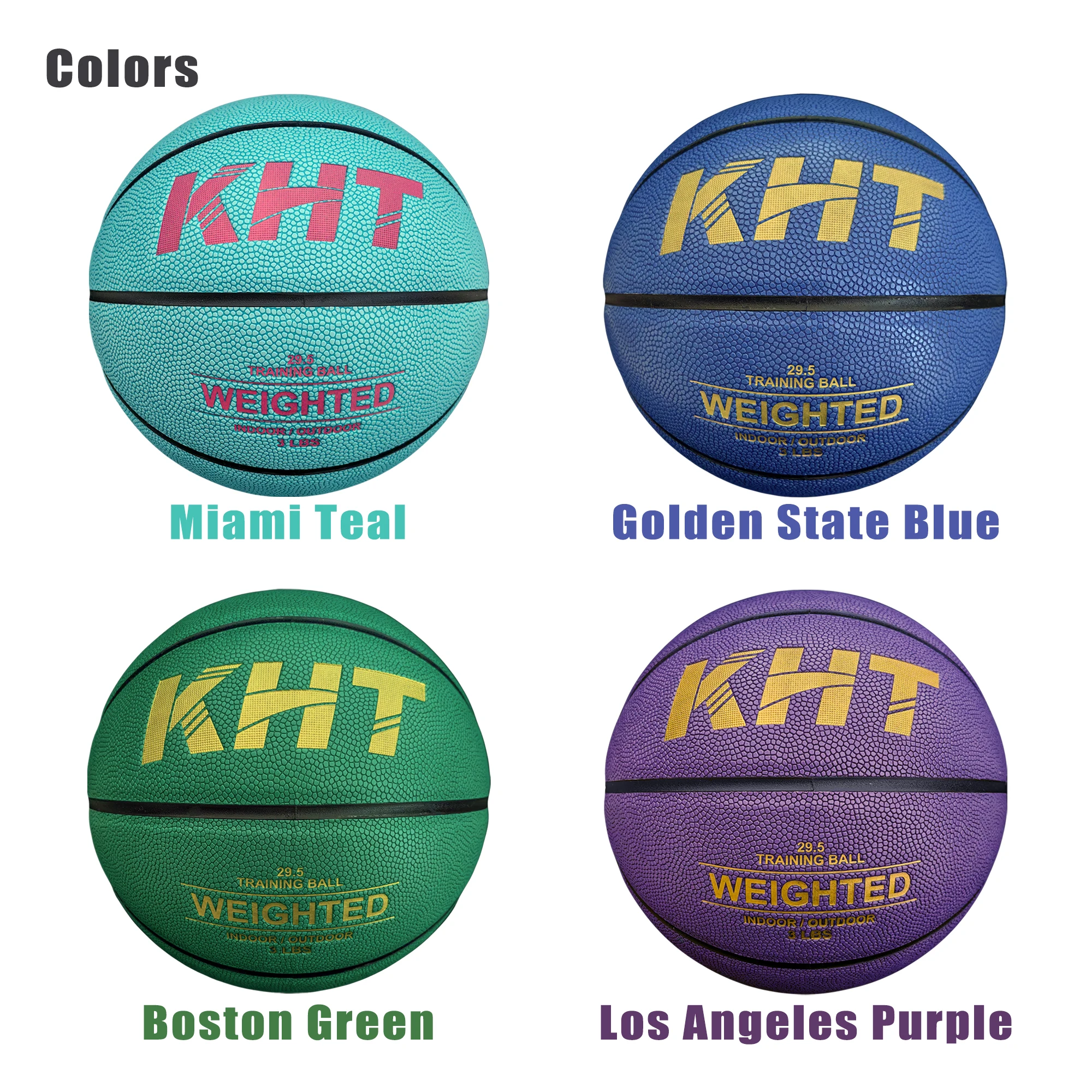 Kht บาสเก็ตบอลหนักขนาด1.3กก. วัสดุ PU น้ำหนักคุณภาพสูงบอลเยาวชนผู้ใหญ่ในร่มกลางแจ้งการฝึกอบรมฟรีถุงปั๊ม