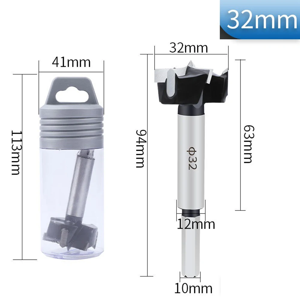 1Wood Auger Cutter Drill Bit 25 32 35 40 50 60mm 3 Flutes Carbide Tip WoodworkingCutter Carpentry Tools Accessories