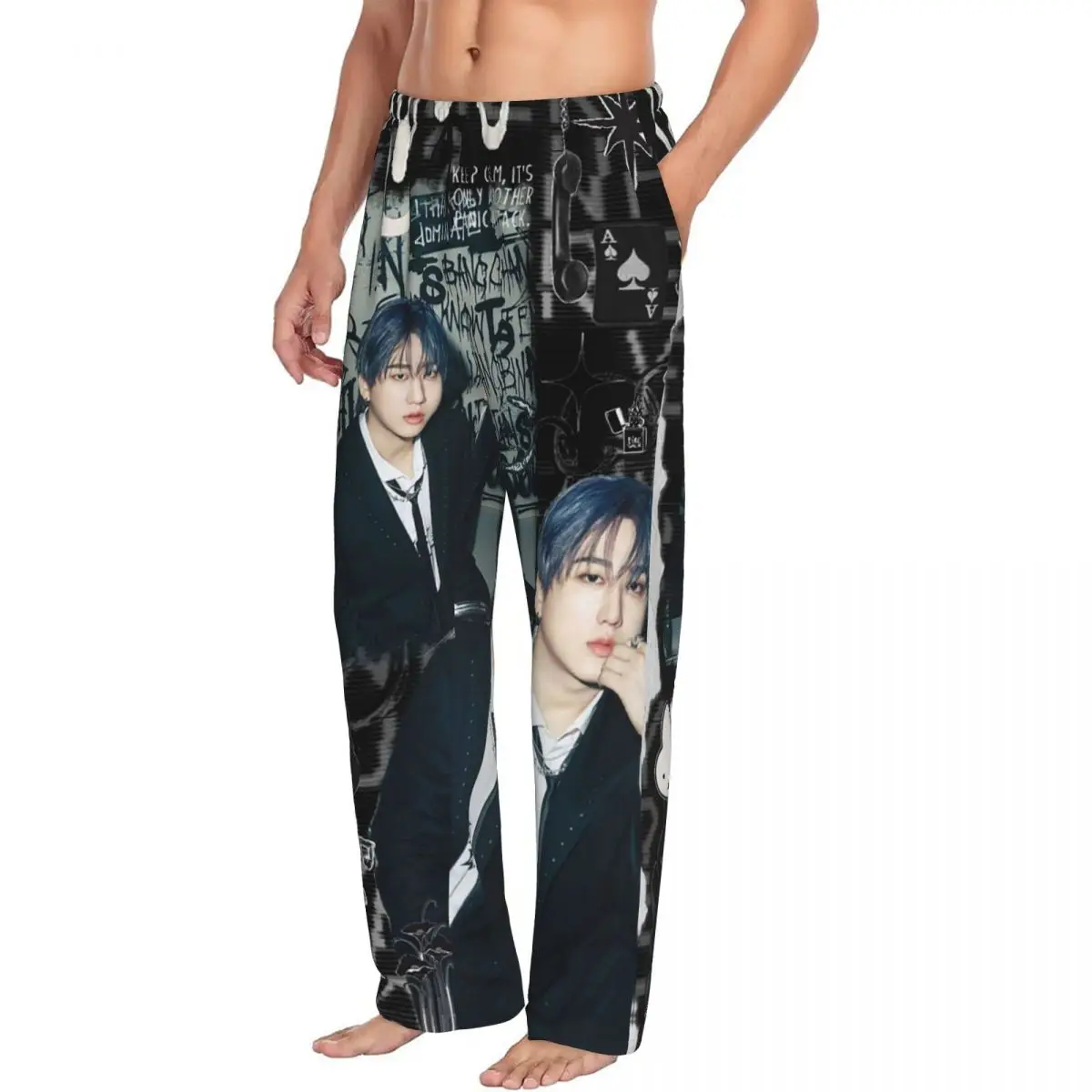 

Custom New Seo Changbin Men Pajama Pants Lounge Sleep Sleepwear Bottoms with Pockets