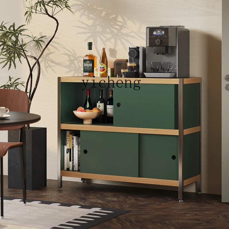 

ZK medieval combined cabinet solid wood dining side cabinet integrated storage against the wall household multi-functional shelf