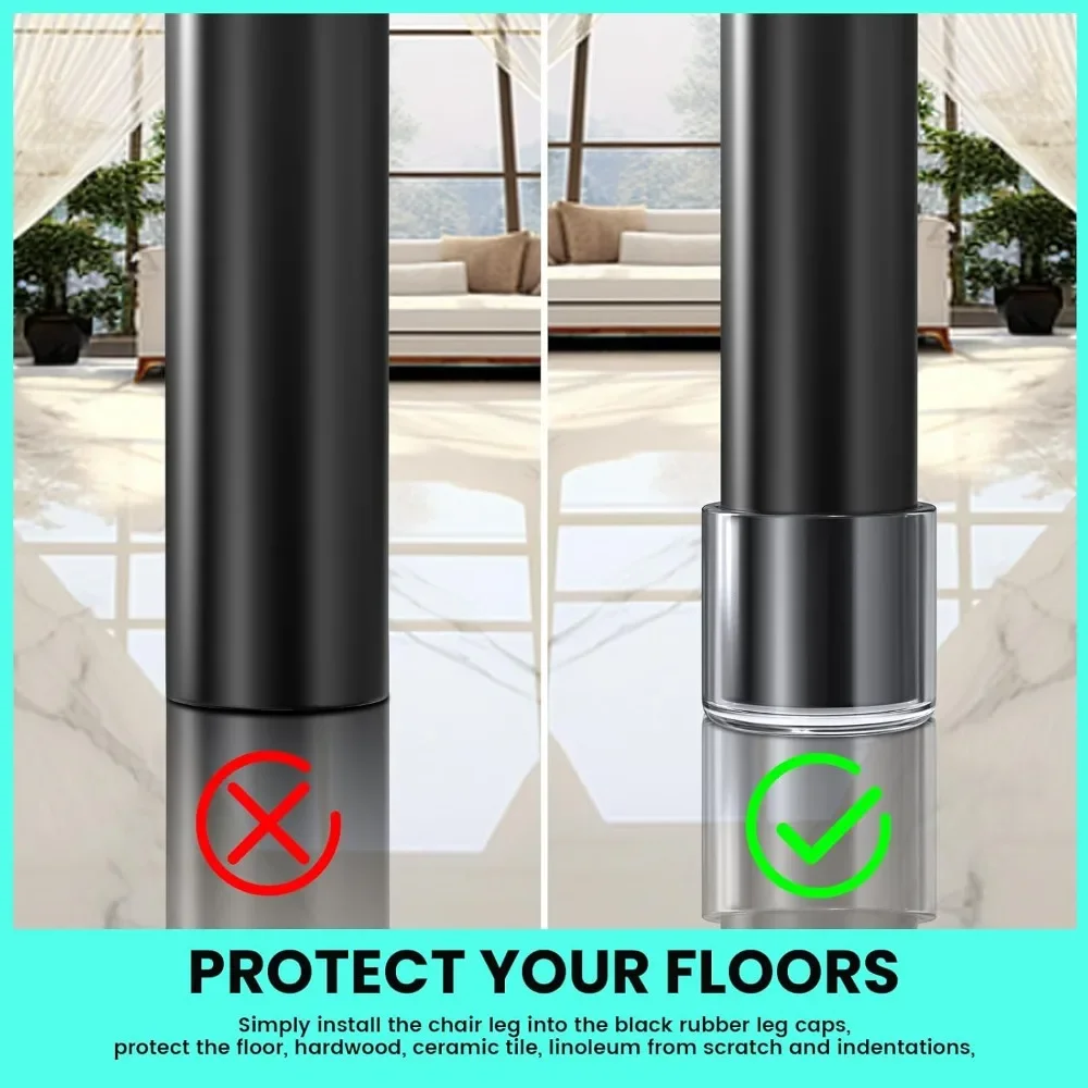 Capas transparentes para pés de cadeira de mesa com 8/16 unidades, capa protetora silenciosa, resistente ao desgaste, antiderrapante e anti-molde para proteger o chão