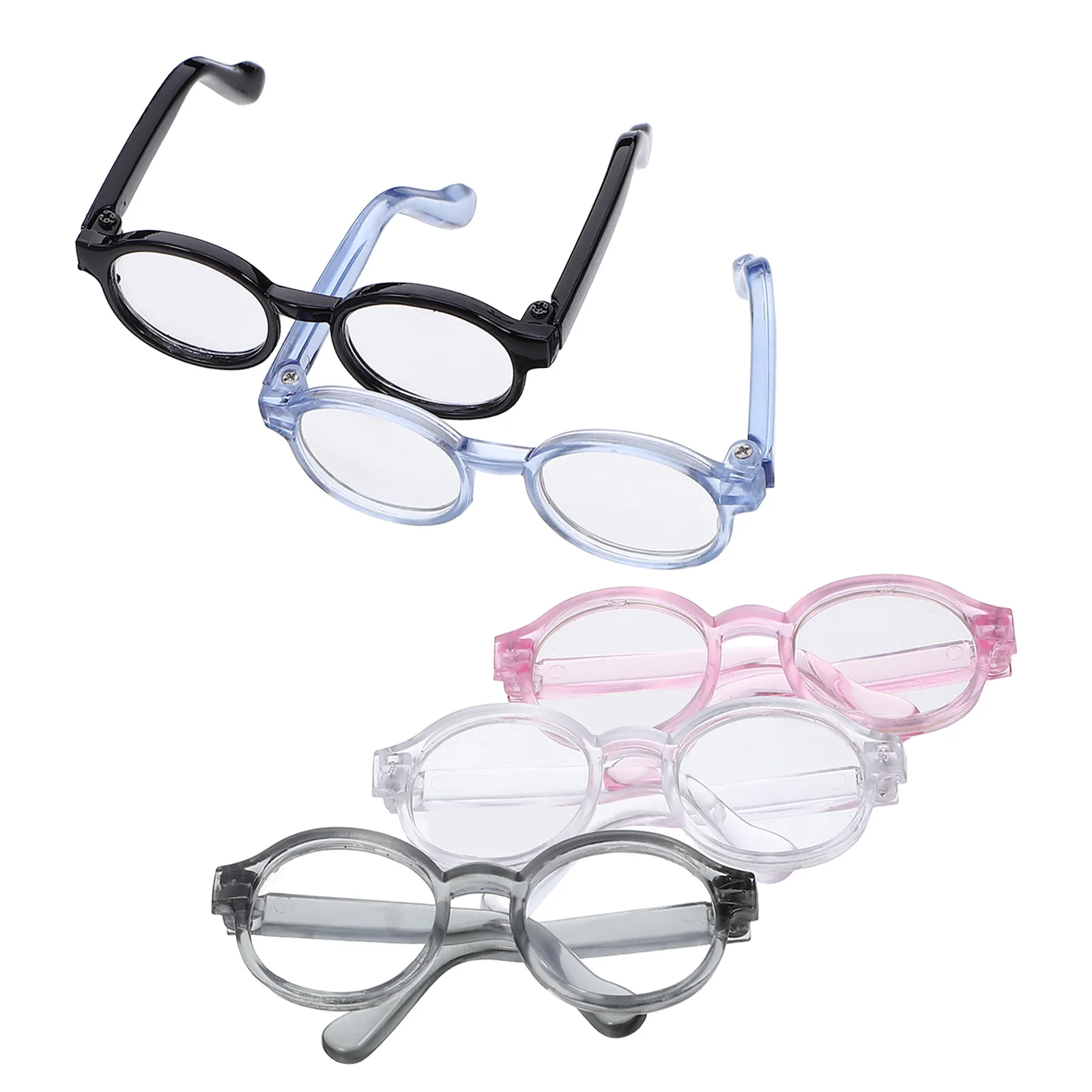 

5pcs Glasses: Mini Round Fake Eyeglasses For Cotton Dress Up Accessories Costume Crafts Collection Party Favors