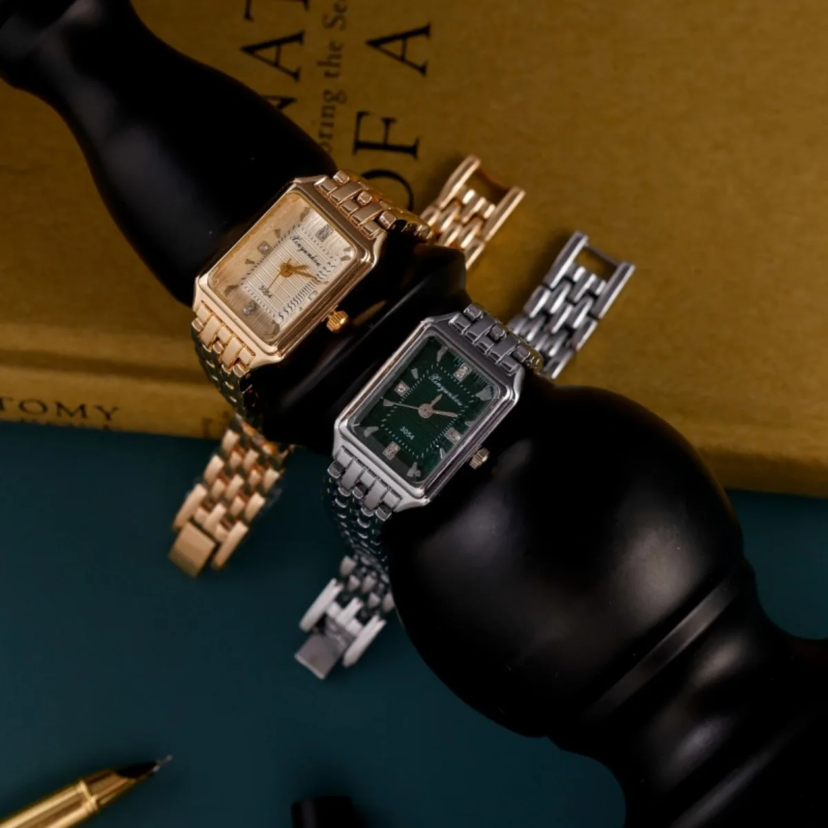 ساعة سيدات أنيقة بسيطة بمينا صغير وحركة كوارتز عالية الجودة وحزام ساعة من سبائك الزنك بتصميم أنيق وساعات نسائية عصرية #2