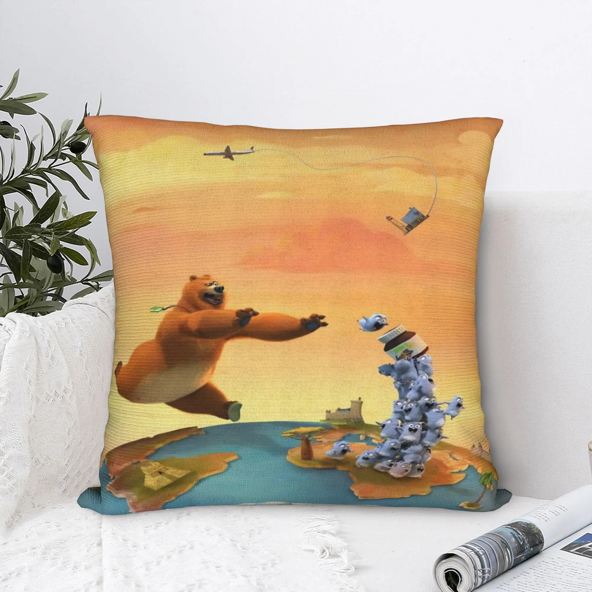 Grizzly And Lemmings  Pillowcases Merch Soft Cushion Cover  Throw Pillow Cover Home Decorations Square Multi Size