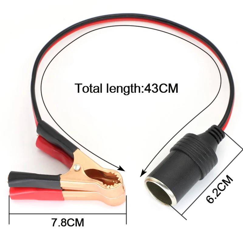 1Pcs 12V Car Accessories 50A Female Batteries Socket Plug Car Battery Terminal Clamp Clip Cigarette Lighter Power Socket Adaptor