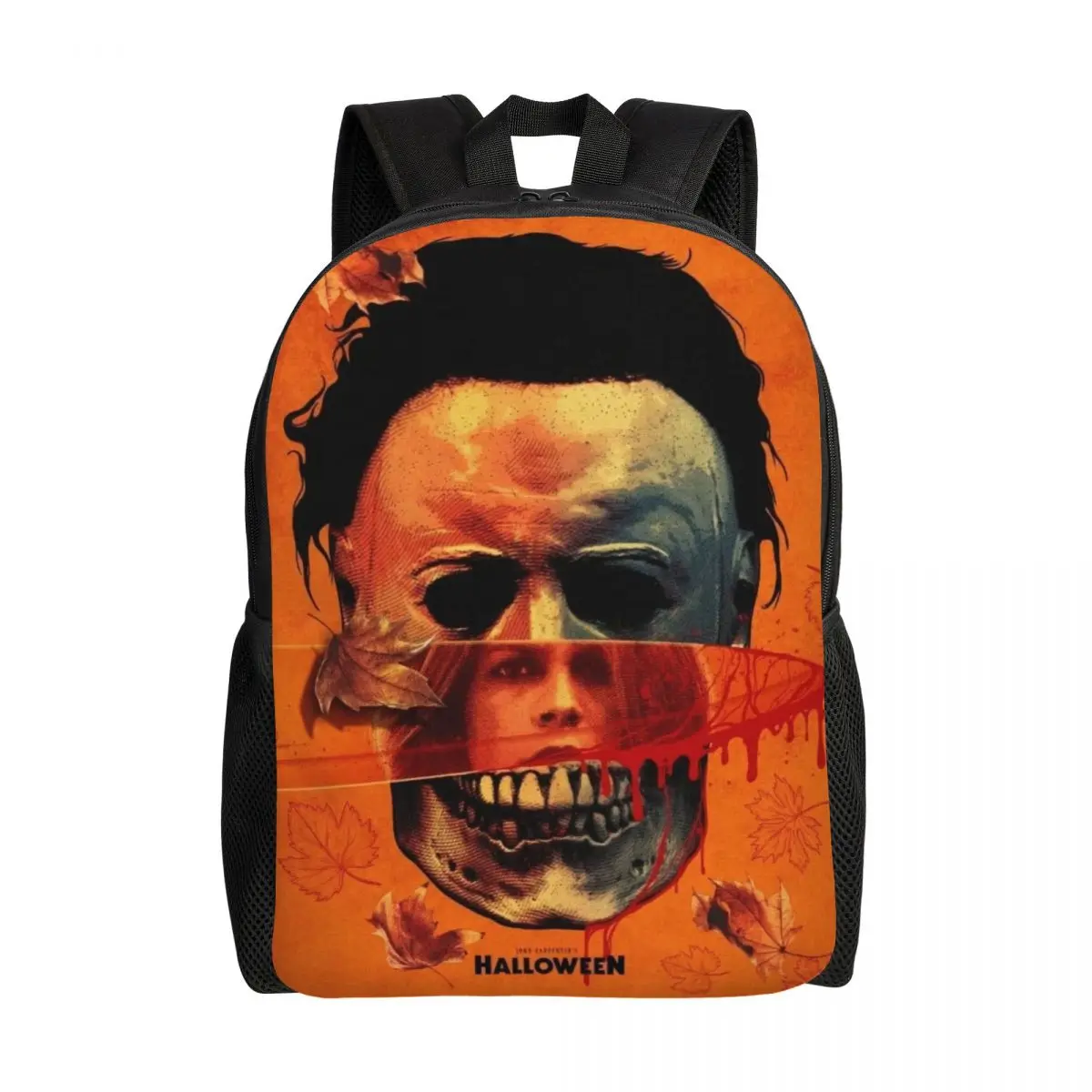 

Custom Michael Myers Halloween Backpacks Women Men Casual Bookbag for School College Horror Movie Character Bags