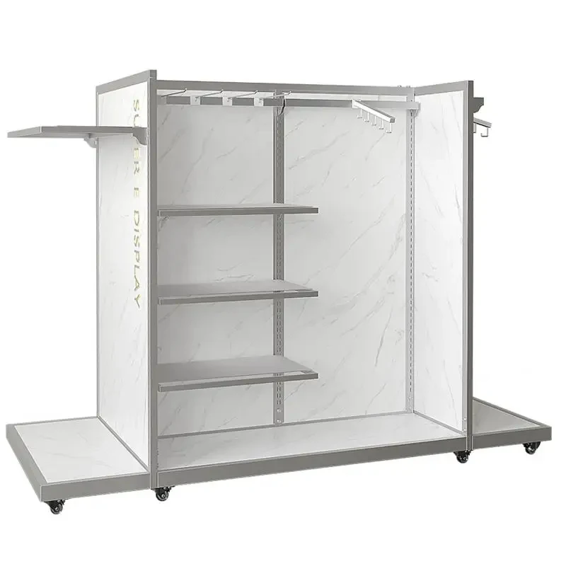 

Customize.Grocery Store Supermarket Storage Rack Display Shelves Gondola Market Shelf Retail Double Sided Adjustable Clothes Sto