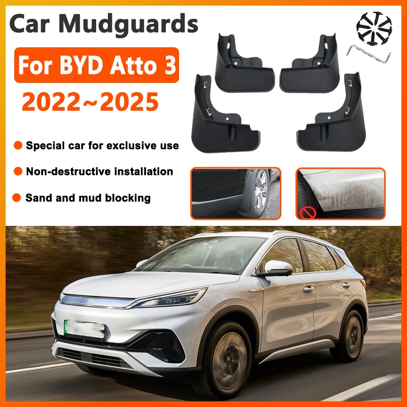 

Car Mud Flaps For BYD Atto 3 EV SC2E Yuan Plus 2022 2023 2024 2025 Anti-splash MudGuard Front Rear Fender Splash Car Accessories
