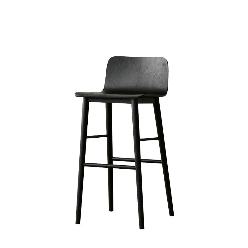Sillas de bar industriales de metal mostrador de madera   Sillas de Bar de salón nórdico, sillas de barbero negras para barra de cocina, muebles de lujo