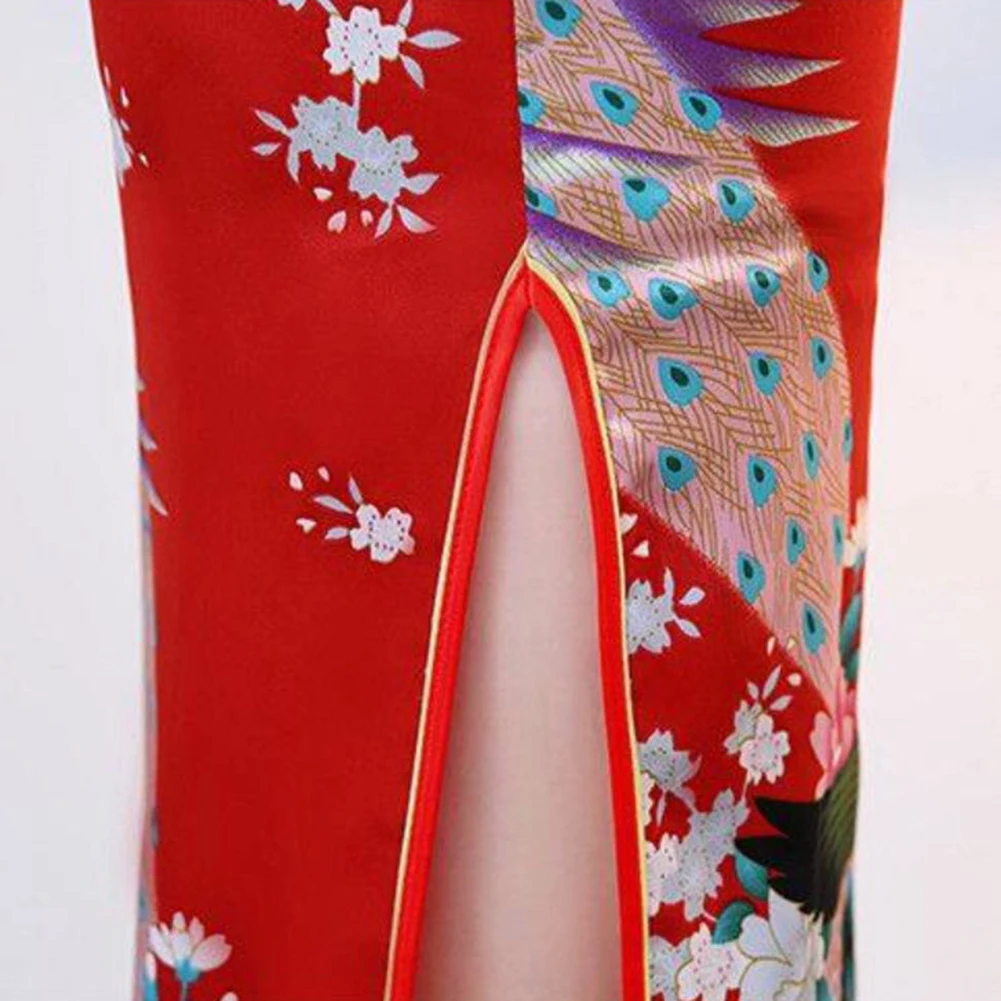 Sukienka Występ Republika Chińska Retro Jesień Młodzieżowy Styl Cheongsam Chiński Styl Elegancja Stójka