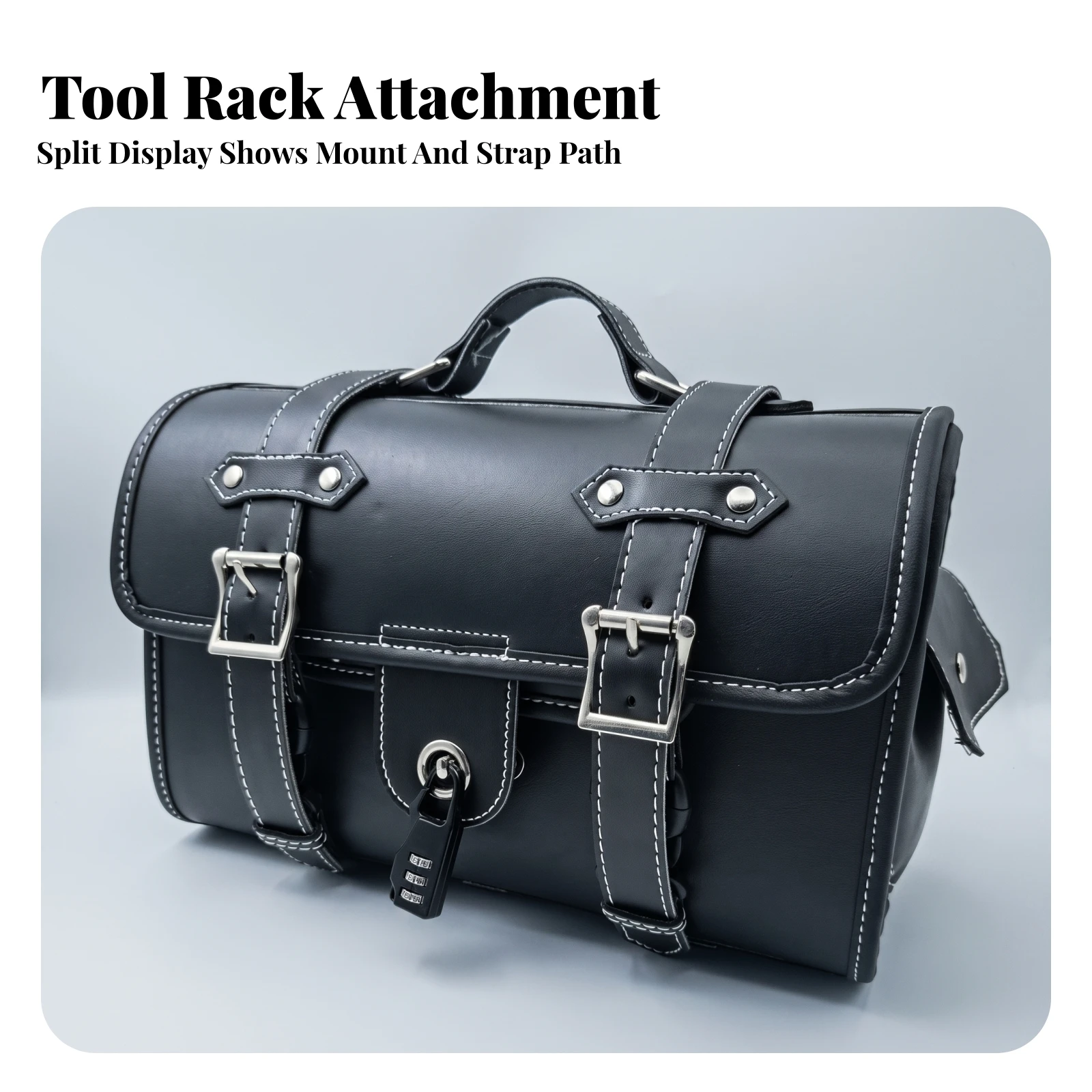 Motorcycle Tail Bag Structured Motorcycle Rear Bag Luggage Semi-Rigid Easy to Clean for Commuters, Daily Commuting