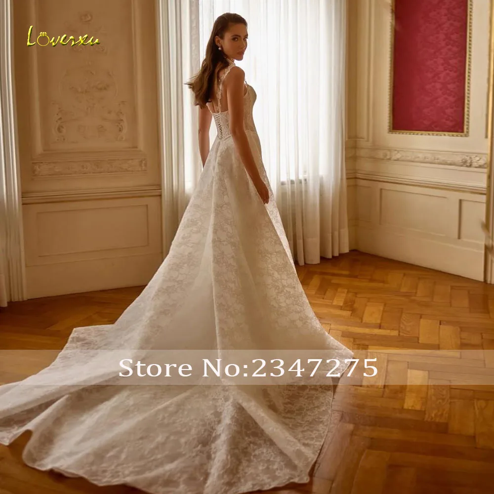Loverxu Mermaid Sexy Wedding Dresses Boat Neck Spaghetti Straps Vestido De Novia Lace Embroidery 2 In 1 Custom Made Bridal Gown