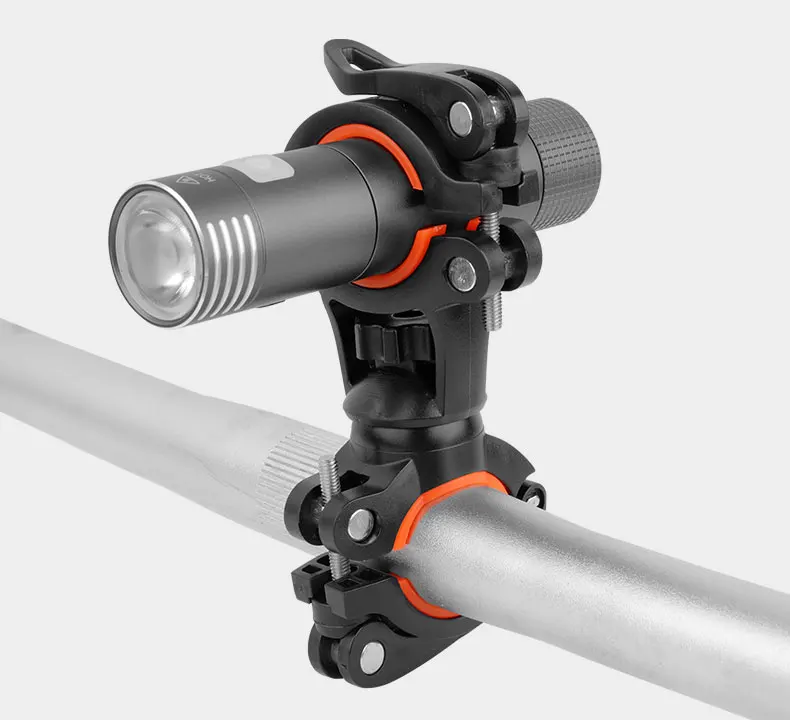 Deemount 360°Rotation Tilting Adjustable Bike Lamp Flashlight Stand Mount Universal Cycling Clip Clamp LED Torch Holder