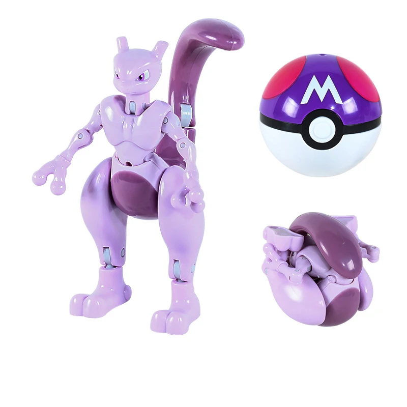 Figure Pokemon Pokeball transform Pikachu Charizard Venusaur Blastoise Mewtwo Gyarados Solgaleo Lunala Eevee poke ball toy gift